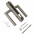 2 poignées de porte DOCKER trou de cylindre, Métal nickel mat entraxe 165 mm | Style moderne