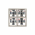 Bouton de meuble en nickel mat et strass 25x25mm - LOU