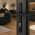 Poignée de porte d'entrée Aluminium noir mat sur plaque étroite 25 mm saillie réduite entraxe 195 mm, BALTIC