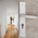2 poignée de porte BRISTOL trou de cylindre, Plaque fine minimaliste, aluminium blanc entraxe 195 mm