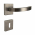 2 poignées de porte sur rosace carrée Ø51mm en inox 304 mat avec 2 rosaces de porte Clé L - ORION