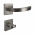 2 poignées de porte sur rosace carrée Ø51mm en inox 304 mat avec 2 rosaces de porte Verrou de condamnation - ORION
