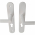 2 poignées de porte avec réhausse et trou de cylindre, Aluminium blanc mat entraxe 195 - EDISON
