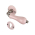 Poignée de porte extérieure sur rosace ronde en porcelaine rose avec rosaces de porte Cylindre, Coude laiton nickel mat, LIZON