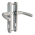 2 poignées de porte SAN FRANCISCO entrée de clé, Aluminium anodisé argent F1 entraxe 165 mm