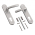 2 poignées de porte SAN FRANCISCO trou de cylindre, Aluminium anodisé argent F1 entraxe 165 mm