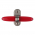 Bouton de fenêtre design en aluminium nickel mat et acrylique translucide rouge, Arc En Ciel