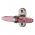 Bouton de fenêtre design en aluminium nickel mat et acrylique translucide rose, ARC EN CIEL