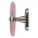 Bouton de fenêtre design en aluminium nickel mat et acrylique translucide rose, ARC EN CIEL