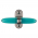 Bouton de fenêtre design en aluminium nickel mat et acrylique translucide vert, ARC EN CIEL