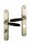 Poignée de porte intérieure design en Aluminium Nickel mat et bois foncé sur plaque Conda/Déconda, JANICE