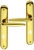 Poignée de porte intérieure design en laiton poli brillant PVD Titane sur plaque Clé L entraxe 195 mm, RAPHAËLA