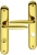 Poignée de porte intérieure design en laiton poli brillant PVD Titane sur plaque Conda/Déconda entraxe 195 mm, RAPHAËLA