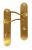 Poignée de porte intérieure design en laiton poli satiné sur plaque Conda/Déconda entraxe 195 mm, XAPALA