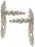 Poignée de porte intérieure design en Aluminium vieil argent sur plaque Clé L entraxe 195 mm, FEUILLE
