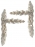 Poignée de porte intérieure en aluminium argent sur plaque Conda/Déconda entraxe 195 mm, FEUILLE
