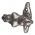 Poignée de fenêtre crémone FEUILLE, Aluminium vieil argent