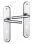 Poignée de porte intérieure en Aluminium anodisé argent sur plaque Clé L, TIGNES