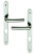 Poignée de porte d'entrée design en Aluminium anodisé argent F1 sur plaque étroite 24 mm bouts ronds Clé I entraxe 195 mm, PIANOSA