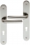 Poignée de porte d'entrée design en Aluminium finition inox mat F9 sur plaque Clé I entraxe 195 mm, ZENIA