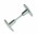 Bouton double de porte extérieure en Aluminium poli carré 7 mm, CHANTIER