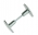 Bouton double de porte extérieure en Aluminium poli carré 6 mm, CHANTIER
