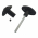 Bouton double de porte ou portail en zamak noir style fer forgé carré de 6mm, MARGUERITE