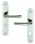 Poignée de porte intérieure design en Aluminium anodisé argent F1 sur plaque Conda/Déconda entraxe 195 mm, ZENIA