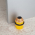 Butée de porte sol CRAYON, Bois jaune avec anneau Caoutchouc noir