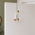 Porte-manteau patère de porte à suspendre 3 têtes en métal laqué blanc et bois clair, LEO Trio