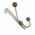 Porte-manteau patère de porte à suspendre 3 têtes en métal laqué blanc et bois clair, LEO Trio