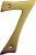 Signalétique numéro de rue 7 en Laiton poli de 100mm, MODERNE