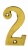 Signalétique numéro de rue 2 en Laiton poli de 65mm, MODERNE