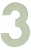 Signalétique numéro de rue 3 en inox mat de 120, STANDARD