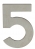 Signalétique numéro de rue 5 en inox mat de 120, STANDARD