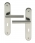Poignée de porte intérieure design en alu finition inox, sur plaque Clé L entraxe 195 mm, DEDALE
