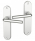 Poignée de porte intérieure en Aluminium anodisé argent sur plaque BdC entraxe 165 mm, COURCHEVEL