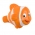 Bouton de porte et tiroir de meuble enfant en plastique orange de 45X40mm, NEZMO