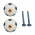 Lot de 2 boutons de meuble FOOT blanc et noir - Style ballon de football - Ø31mm