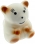 Bouton de porte et de tiroir de meuble peluche en porcelaine blanc et marron de 30X38 mm, PIKA