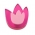 Bouton de porte et de tiroir de meuble enfant en plastique rose de 44x38 mm, TULIPE