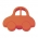 Bouton de porte et tiroir de meuble voiture enfant en plastique rouge-orange de 44X34 mm, PETITE OTO