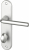 Poignée de porte intérieure en Aluminium anodisé argent F1 sur plaque Conda/Déconda entraxe 165 mm, COURCHEVEL