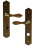 Poignée de porte intérieure pas cher en bois sur plaque Conda entraxe 195 mm, BOIS NOYER