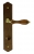 Poignée de porte intérieure pas cher en bois sur plaque Conda entraxe 195 mm, BOIS NOYER