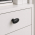 Bouton de meuble design en zamak noir satiné, 38x23mm - COMETE