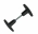 Bouton double de porte extérieure en Aluminium laqué noir carré 7 mm, CHANTIER