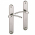 Poignée de porte intérieure en Aluminium nickel mat sur plaque BdC entraxe 195 mm, EVA Alu