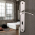 Poignée de porte intérieure en Aluminium nickel mat sur plaque Clé L entraxe 195 mm, EVA Alu