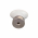 Bouton de meuble en porcelaine blanche et zamak chromé brillant 39X22mm - SOLITAIRE